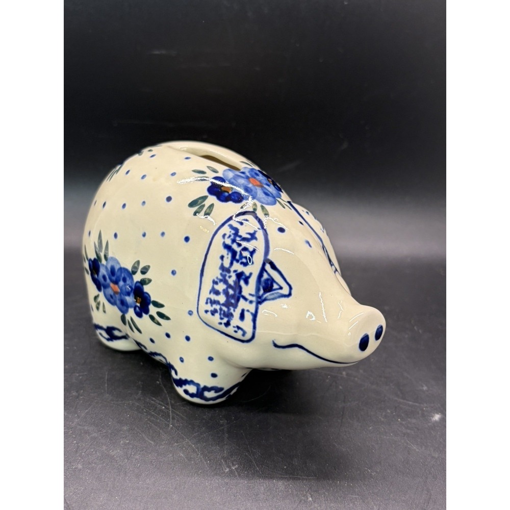 Boleslawiec Polish Pottery Hand-Painted Polish Pottery Piggy Bank – Ceramika